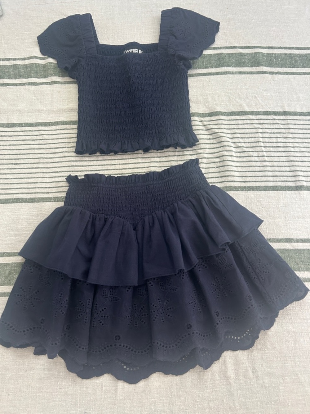 Katie J NYC Navy Faye Mini Skirt Set